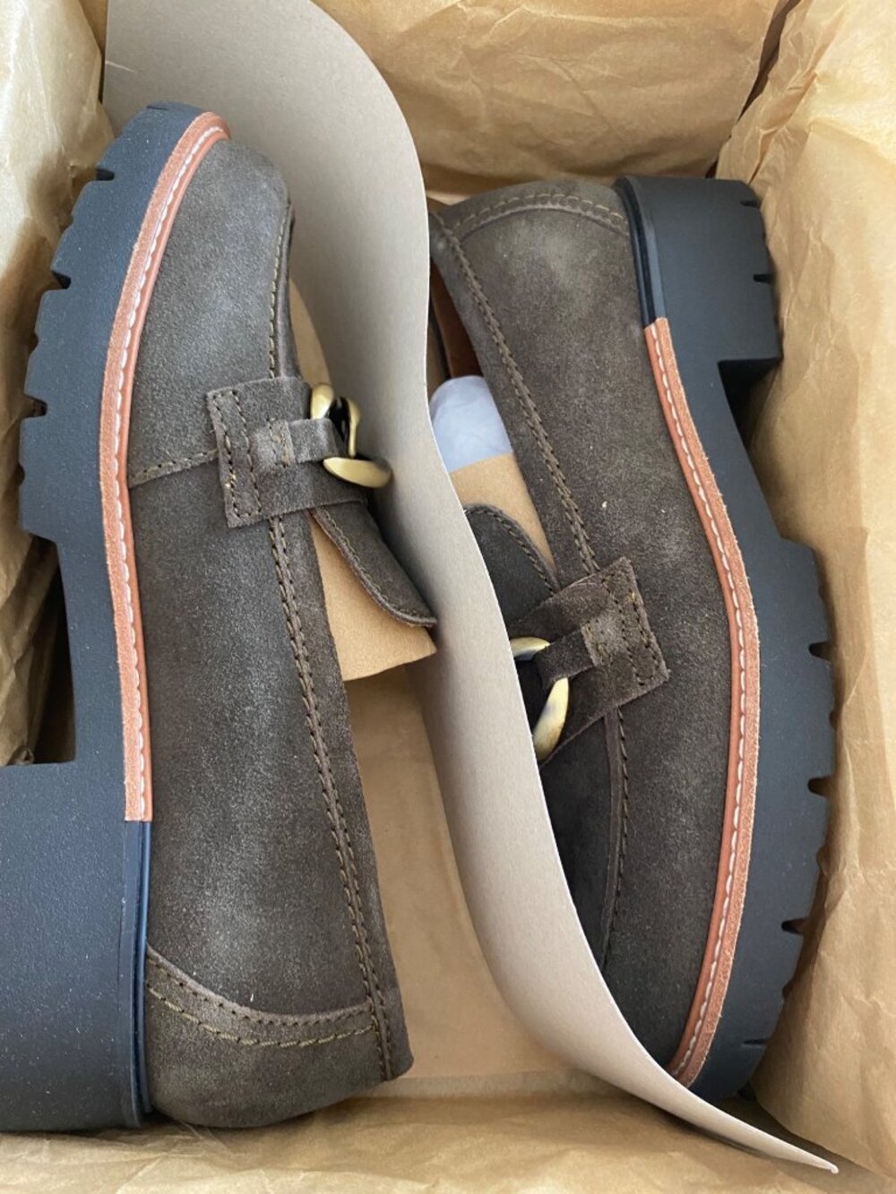 Earth Womens Zalor Round Toe Lug Sole Casual Loafers Dark Gray Size 9M Defected